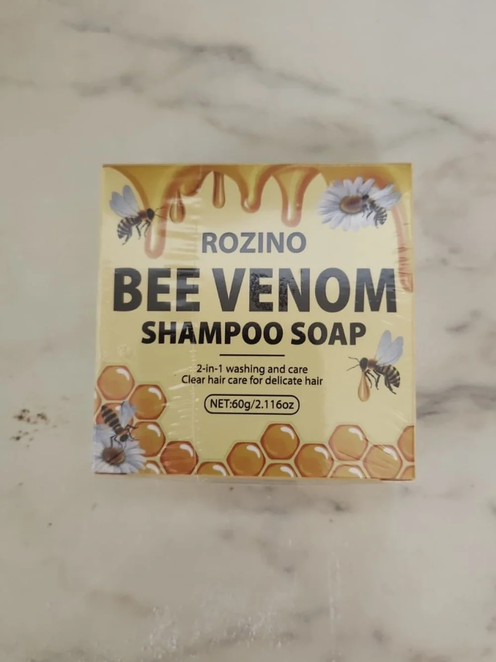 ROZINO Bee Venom Skincare Set Essence, Eye/Face Cream, Lip Balm, Shampoo Soap